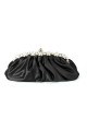 Sac soirée noir A fleurs strass - Ref SAC064 - 02