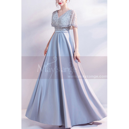 Robe Gris Argenté à Perles F&F - Taille 10 - Sans Manches Longueur Genou