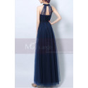 Navy Blue High-Neck Halter Formal Evening Gown - Ref L1943 - 03