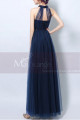 Navy Blue High-Neck Halter Formal Evening Gown - Ref L1943 - 03