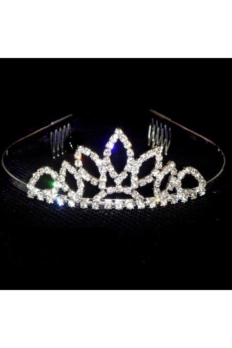 Diadème mariage princesse strass feuille - Ref D006 - 01 Diadème mariage princesse strass feuille - Ref D006 - 01