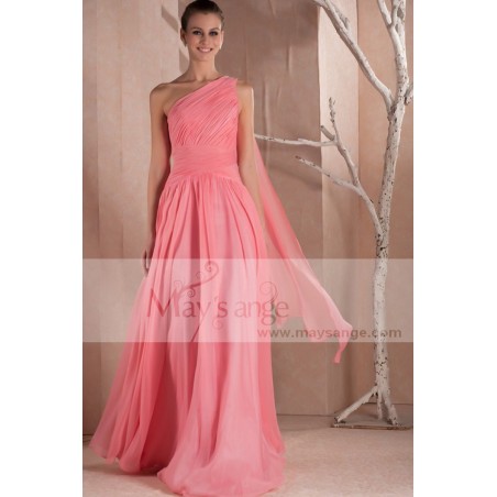 copy of Evening gown dress Orange Coral with one veil strap