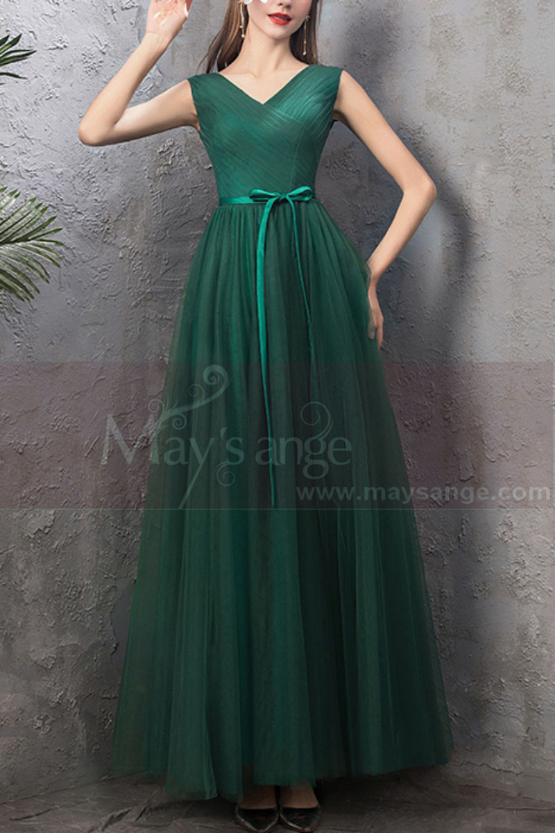 Robe De Bal Pas Cher Vert sans manche - Ref L1939 - 01 Robe De Bal Pas Cher Vert sans manche - Ref L1939 - 01