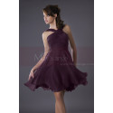 Robe de cocktail violet foncé Passiflore - Ref C080 - 036