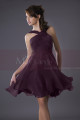 Robe de cocktail violet foncé Passiflore - Ref C080 - 036