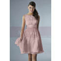 Short Pink Party Dress With Satin Belt - Ref C134 - 011