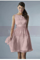 Short Pink Party Dress With Satin Belt - Ref C134 - 011