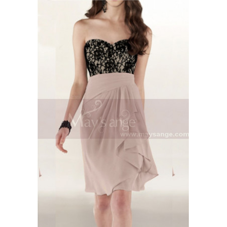 robe de cocktail bustier dentelle noir
