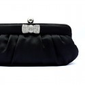 Black satin stylish evening clutch bag - Ref SAC078 - 02
