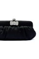 Black satin stylish evening clutch bag - Ref SAC078 - 02