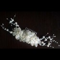 Wedding hair comb flowers and pearls - Ref B033 - 02