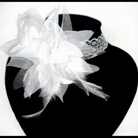 White Wedding necklace light feather