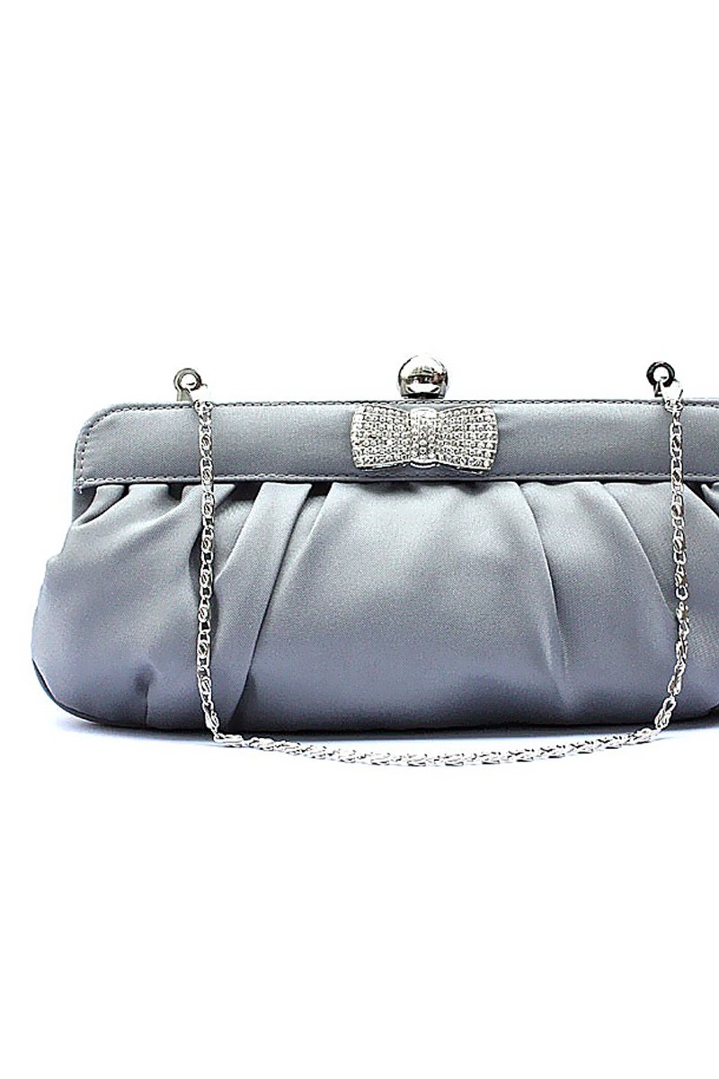 Chic pale grey clutch bag for weddings - Ref SAC081 - 01