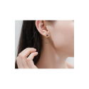 Boucle oreille anneaux doré strass noir - Ref B088 - 02