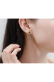 Cute circle stud golden black earrings - Ref B088 - 02