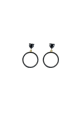 Boucle oreille anneaux doré strass noir - Ref B088 - 04