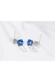 Boucles d'oreilles saphir bleu - Ref B089 - 02