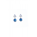 Boucles d'oreilles saphir bleu - Ref B089 - 03