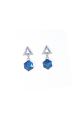 Boucles d'oreilles saphir bleu - Ref B089 - 03