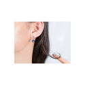 Boucles d'oreilles saphir bleu - Ref B089 - 04