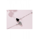 Boucles oreilles fantaisie noir pendante - Ref B090 - 02