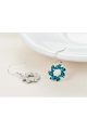 Boucles d'oreilles strass bleu - Ref B091 - 02