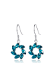 Boucles d'oreilles strass bleu - Ref B091 - 03