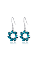 Stone blue statement earrings crochet - Ref B091 - 03