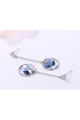 Circle earrings with blue stone heart - Ref B092 - 02