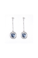 Circle earrings with blue stone heart - Ref B092 - 05