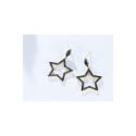 Clou oreille étoiles noir doré - Ref B093 - 02