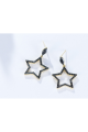 Small studs golden black star earrings - Ref B093 - 02