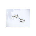 Small studs golden black star earrings - Ref B093 - 04