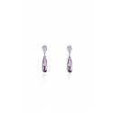 Boucles oreilles rose cristal - Ref B094 - 03