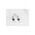 Boucles d'oreilles étoile bleu mariage - Ref B095 - 02