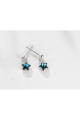 Boucles d'oreilles étoile bleu mariage - Ref B095 - 02