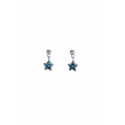 Blue topaz star stud earrings wedding - Ref B095 - 03