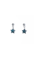 Blue topaz star stud earrings wedding - Ref B095 - 03