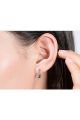 Blue topaz star stud earrings wedding - Ref B095 - 04