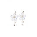 Boucles femme fleur et cristal - Ref B106 - 02