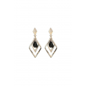 Ear Cuff geometric earring black stone - Ref B109 - 02