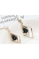 Ear Cuff geometric earring black stone - Ref B109 - 03