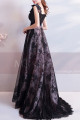 Scalloped V-Neck Prom Evening Gowns With Lace Skirt - Ref L1949 - 03