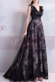 Scalloped V-Neck Prom Evening Gowns With Lace Skirt - Ref L1949 - 05