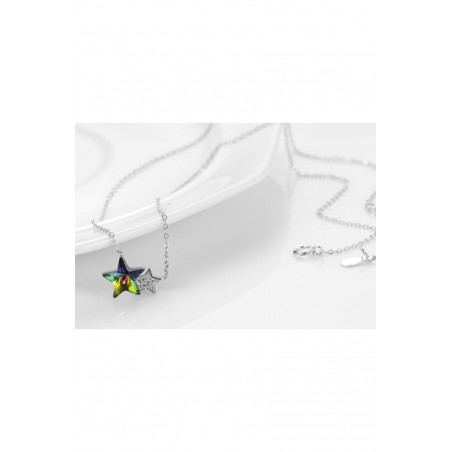 Collier argent double pendentif étoile