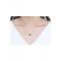 Collier argent double pendentif étoile - Ref F060 - 05