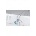 Collier cristal bleu et queue de sirène - Ref F061 - 02