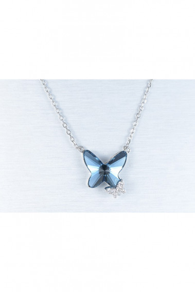 Blue jean butterfly necklace pendant - F062 #1