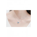 Blue jean butterfly necklace pendant - Ref F062 - 03