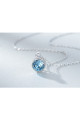 Bijoux collier femme cristal rond bleu - Ref F063 - 05